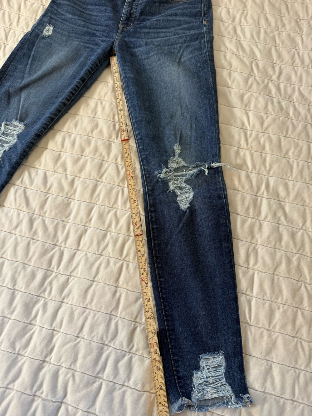 Madewell Women’s 9” High-Rise Skinny Jeans in Dark Blue Denim - Picture 6 of 9